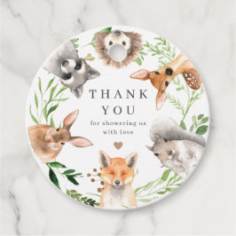 Bosdieren Baby Shower Favor Tag | Cadeautags Bedankjes Labels