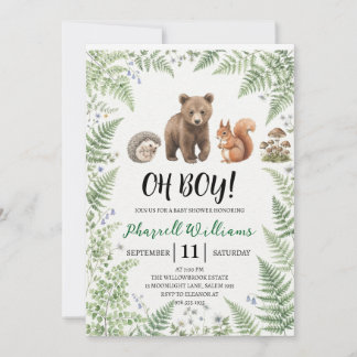Bosdieren baby shower kaart
