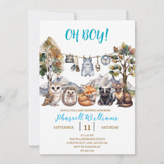 Bosdieren baby shower kaart