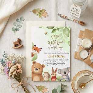 Bosdieren Baby Shower Kaart