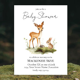 Bosdieren Baby Shower Kaart