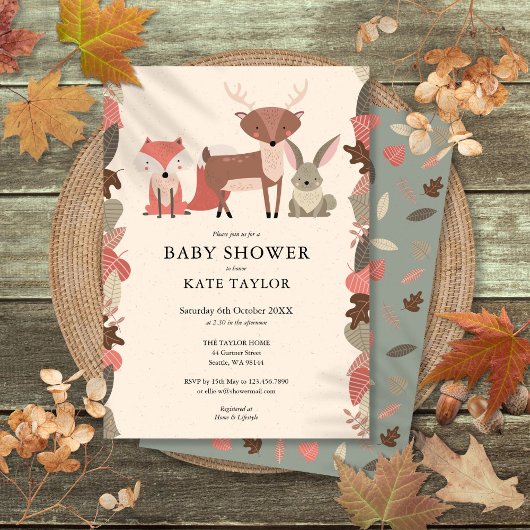 Bosdieren Baby Shower  Kaart