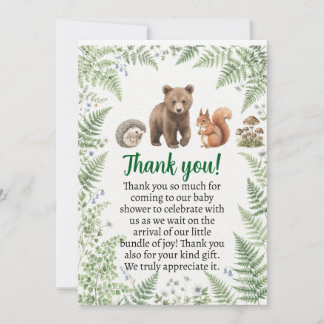 Bosdieren baby shower  kaart