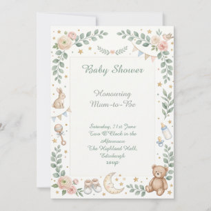 Bosdieren Baby Shower Kaart