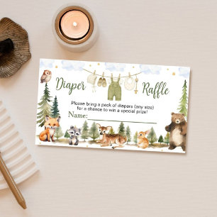 Bosdieren Baby Shower Luier Raffle Informatiekaartje