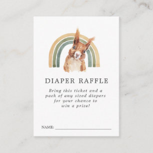 Bosdieren Baby Shower Luier Raffle Ticket Informatiekaartje
