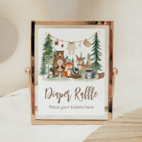 Bosdieren Baby Shower Luierspel Bord