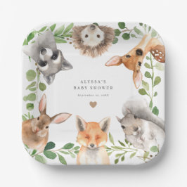 Bosdieren Baby Shower Papieren Borden Bordje