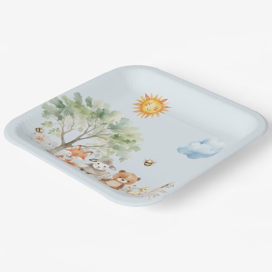 Bosdieren Baby Shower Papieren Bordje (Gebogen)