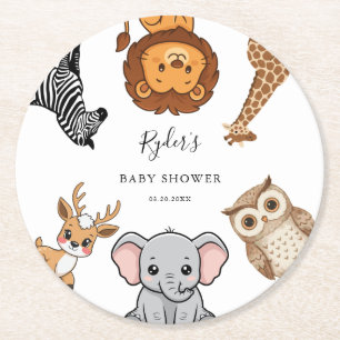 Bosdieren Baby Shower Ronde Kartonnen Onderzetter