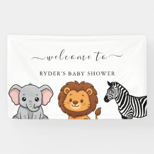 Bosdieren Baby Shower Spandoek