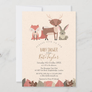 Bosdieren Baby Shower / Sprinkle Kaart