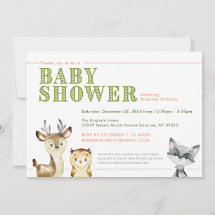 Bosdieren Baby Shower Uitnodiging