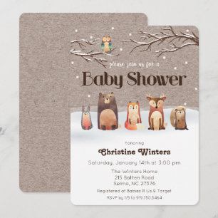 Bosdieren Baby Shower Uitnodiging