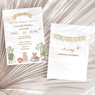 Bosdieren Baby Shower Uitnodiging