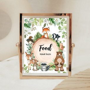 Bosdieren Baby Shower Voedsel Bord Poster