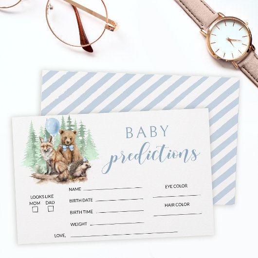 Bosdieren baby shower voorspellingen briefpapier