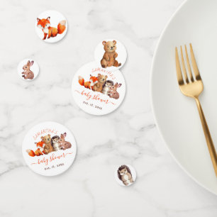 Bosdieren Baby Shower Vos Beer Konijn Script Confetti