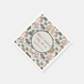 bosdieren Baby shower-vossen, elanden, Servet (Hoek)