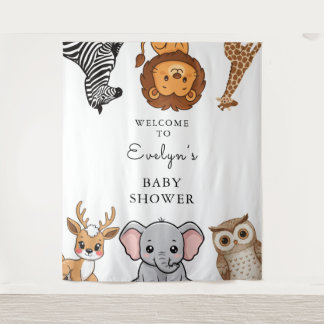 Bosdieren Baby Shower Wandkleed