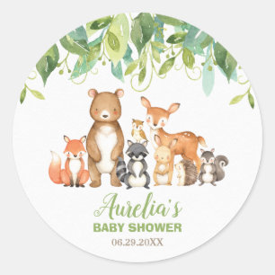 Bosdieren Baby showers Bosneutrale gunst Ronde Sticker