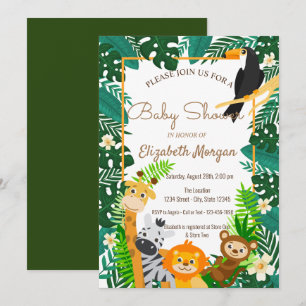 Bosdieren, Bladeren Bos Baby Shower Kaart
