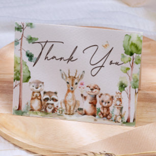 Bosdieren Boho Baby Shower Bedankkaart
