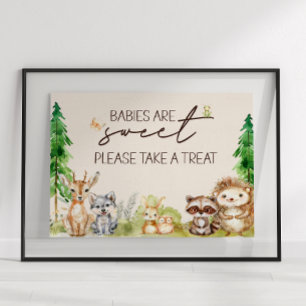 Bosdieren Boho Baby Shower Favor Teken Poster