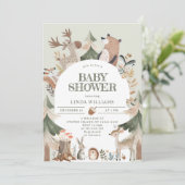 Bosdieren Boog Baby shower Kaart (Staand voorkant)