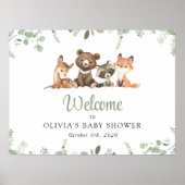 Bosdieren, Bos, Baby shower Welkom Poster (Voorkant)