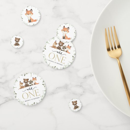 Bosdieren, Bos, Wilde, Eerste verjaardag Confetti (Groep)