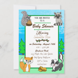 Bosdieren Bosdieren Baby Shower Uitnodiging