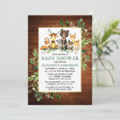 Bosdieren Bosgroen Baby Shower Kaart (Staand voorkant)