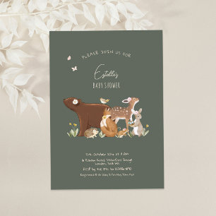 Bosdieren Bosvrienden Baby Shower Kaart