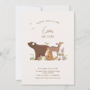 Bosdieren Bosvrienden Baby Shower Kaart