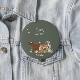 Bosdieren Bosvrienden Baby Shower Ronde Button 4,0 Cm