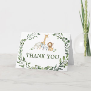 Bosdieren Botanische Baby Shower Bedankkaart