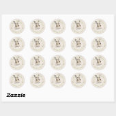 Bosdieren Bunny Rabbit Greenery Baby shower Ronde Sticker (Vel)