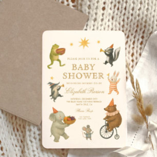 Bosdieren Cute Circus Baby Shower Kaart