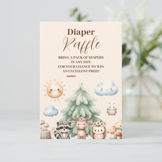 Bosdieren Diapper Raffle Informatiekaartje (Staand voorkant)