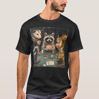Bosdieren die pokerkaarten gokken t-shirt