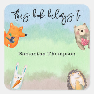Bosdieren - dit boek behoort tot vierkante sticker