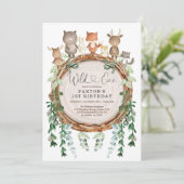 Bosdieren Eikenbos Groene Wild One Verjaardag Kaart (Staand voorkant)