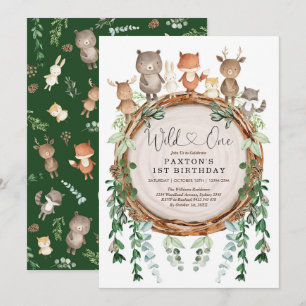 Bosdieren Eikenbos Groene Wild One Verjaardag Kaart