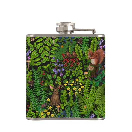 Bosdieren en planten heupfles (Achterkant)