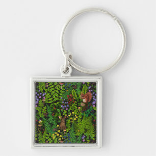 Bosdieren en planten sleutelhanger