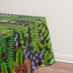 Bosdieren en planten tafelkleed