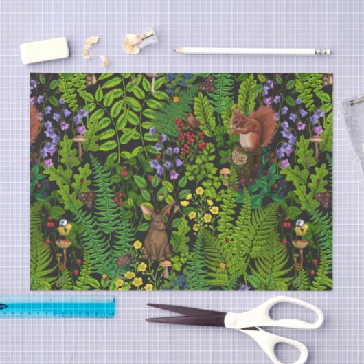 Bosdieren en planten tissuepapier (Craft)