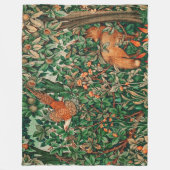 BOSDIEREN, fazant, rode vos, groene bloemen Fleece Deken (Voorkant)