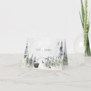 bosdieren Forest Baby shower Dank u Bedankkaart